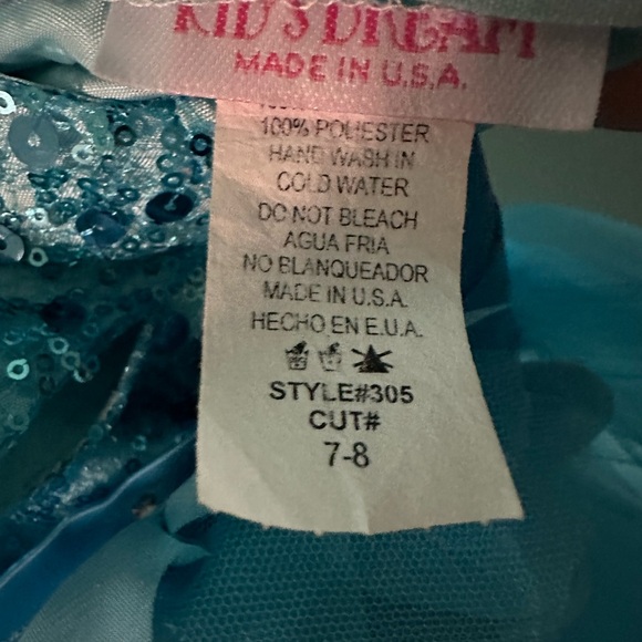 Blue Sequin Kids Dress - Picture 6 of 6